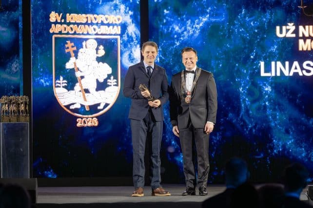 Už nuopelnus mokslui apdovanotas VU Gyvybės mokslų centro prof. Linas Mažutis. Vilniaus miesto savivaldybės / Sauliaus Žiūros nuotr.