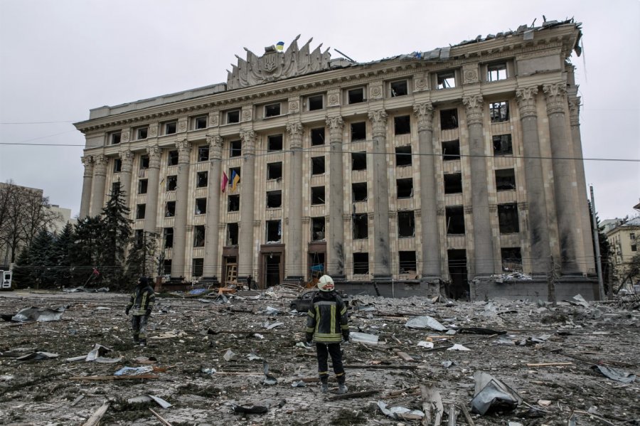 Kharkiv Military Administration after cruise missile strike (Photo by Pavlo Dorogoi )