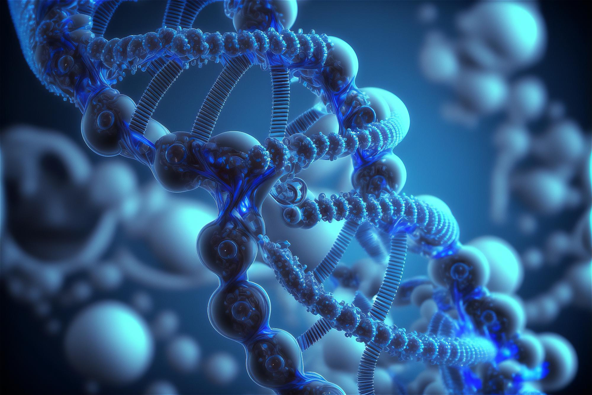 human helix dna structure concept blue color