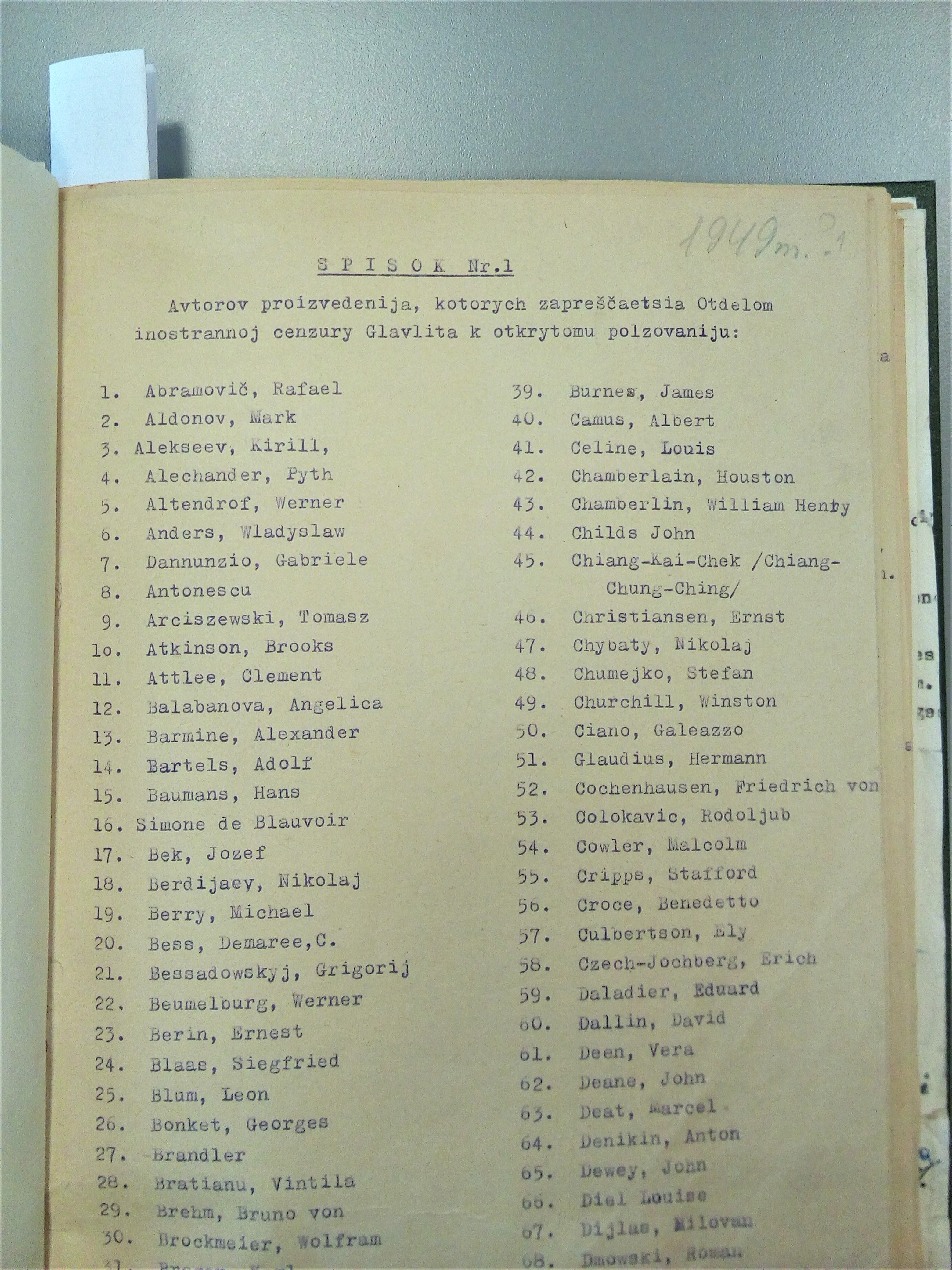 Nuotrauka iš projekto Vertimas ir cenzūra sovietinės ideologijos sąlygomis tyrimų archyvo