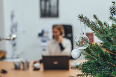 decorated office businesswoman